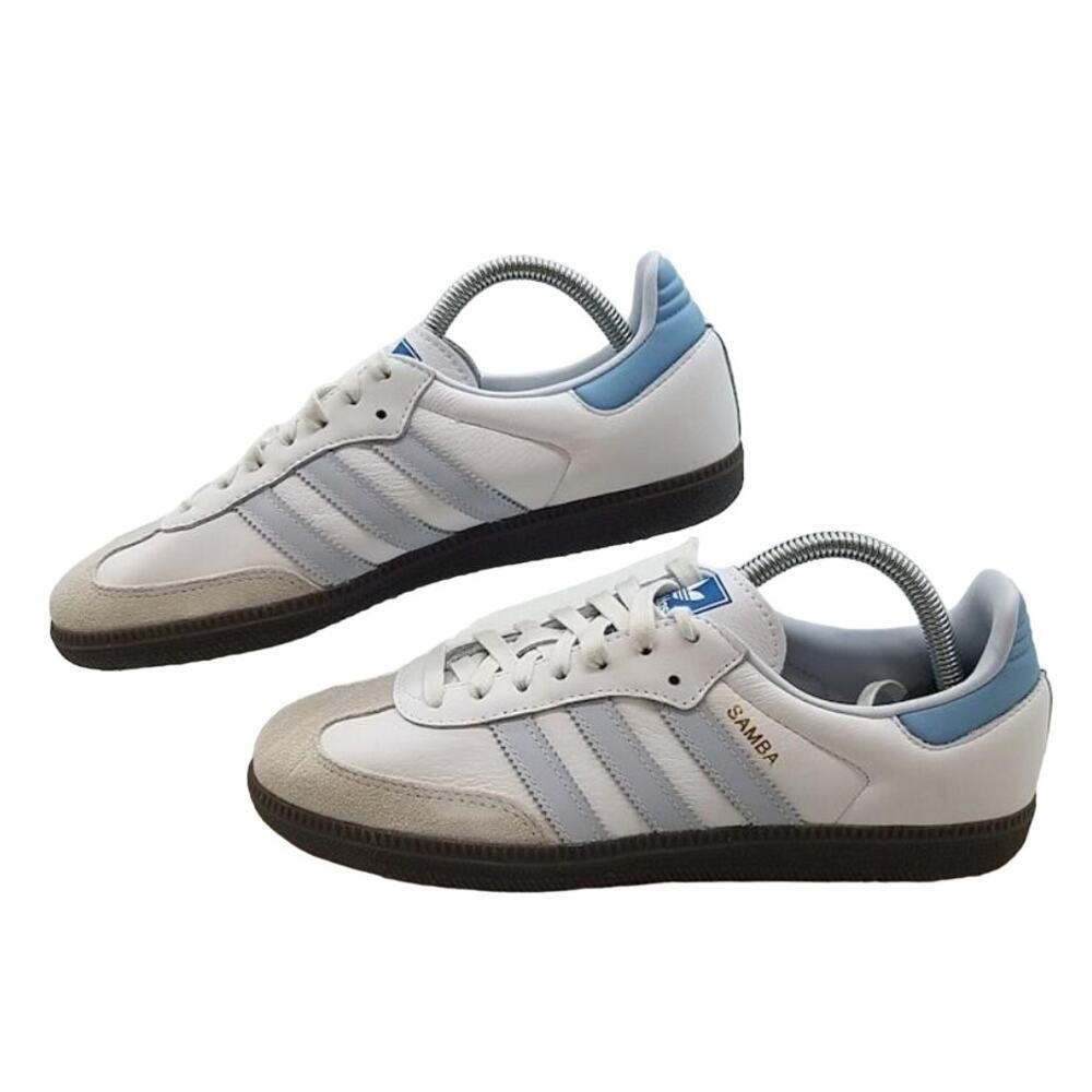 Adidas Samba OG White & Blue Sneakers Unisex Size‎ 7.5 – Worn 3 times
